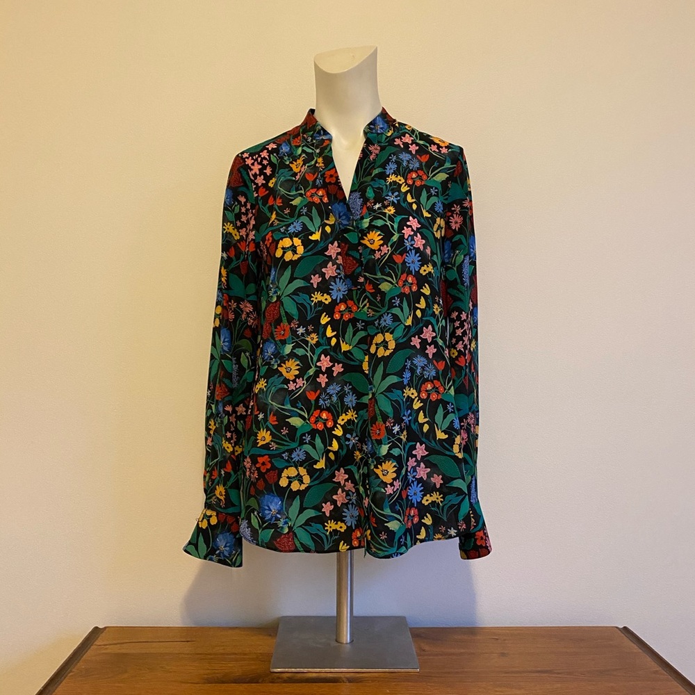 RARE Alice + Olivia Silk Floral Blouse